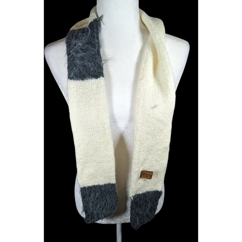 Aerika Peruvian Rustic Cream And Grey Scarf